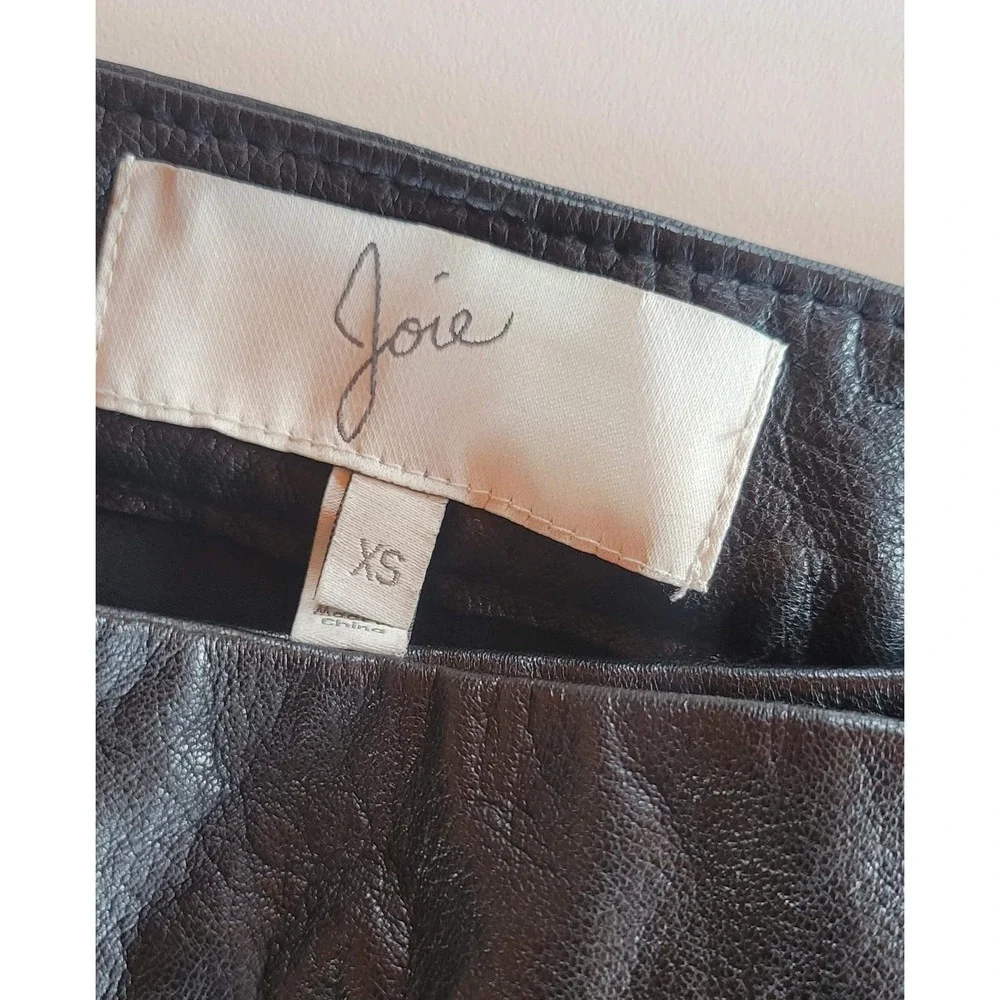 Joie Leather & Silk Snap Wrap Mini Skirt - Picture 3 of 8
